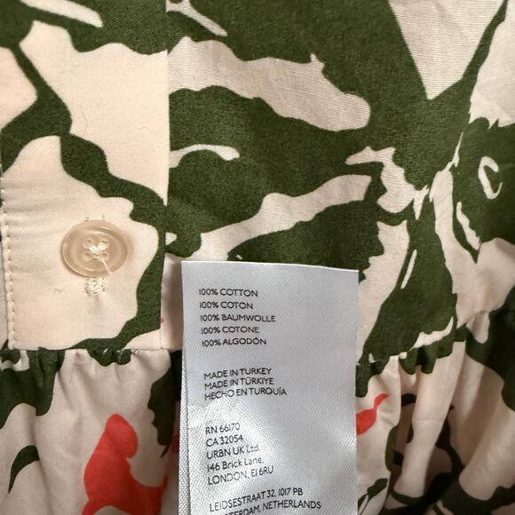 NWT Anthropologie Maeve Bettina Tiered Mini Shirt Dress Pink Green Petite Small - Picture 7 of 8